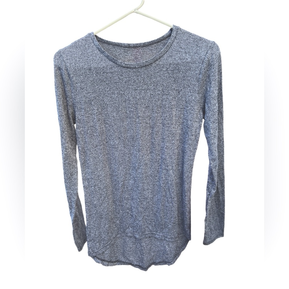 Long Sleeve Gray with Black Lightweight Pullover Sweater Size L Juniors